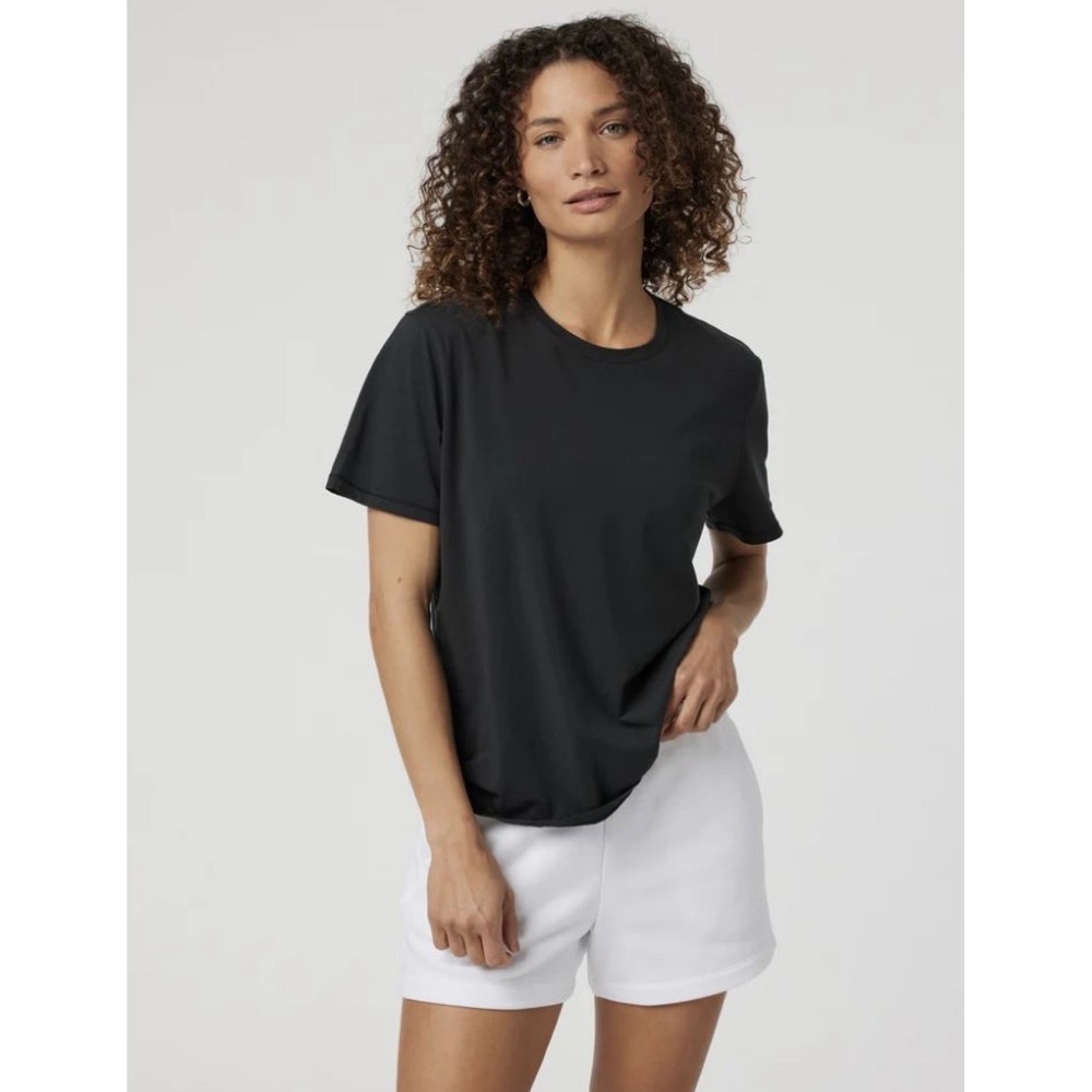 Vuori Women's Feather Tee Washed Black Short Sleeve Relaxed Fit Size Small
